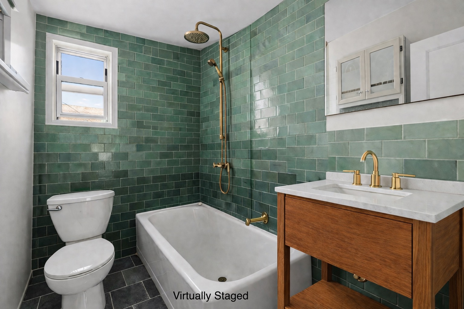 5444 Arlington Avenue, Unit G51 Bronx, NY 10471 - Photo 13 of 16 a bathroom with a toilet sink and mirror