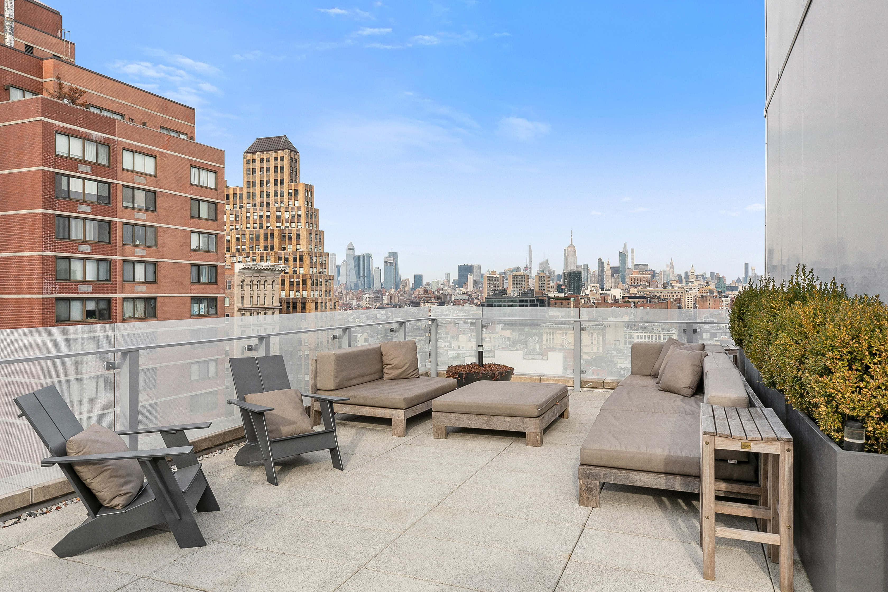 50 Franklin Street, Unit 9A Manhattan, NY 10013 - Photo 6 of 7 a terrace with outdoor seating city view and barbeque oven