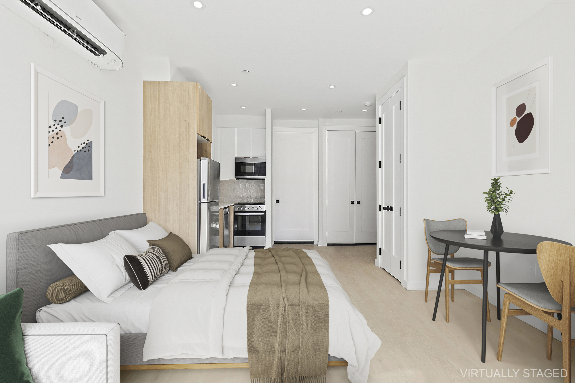 647 Dekalb Avenue, Unit 1A Brooklyn, NY 11216 - Photo 2 of 6 a bedroom with a bed and a chair