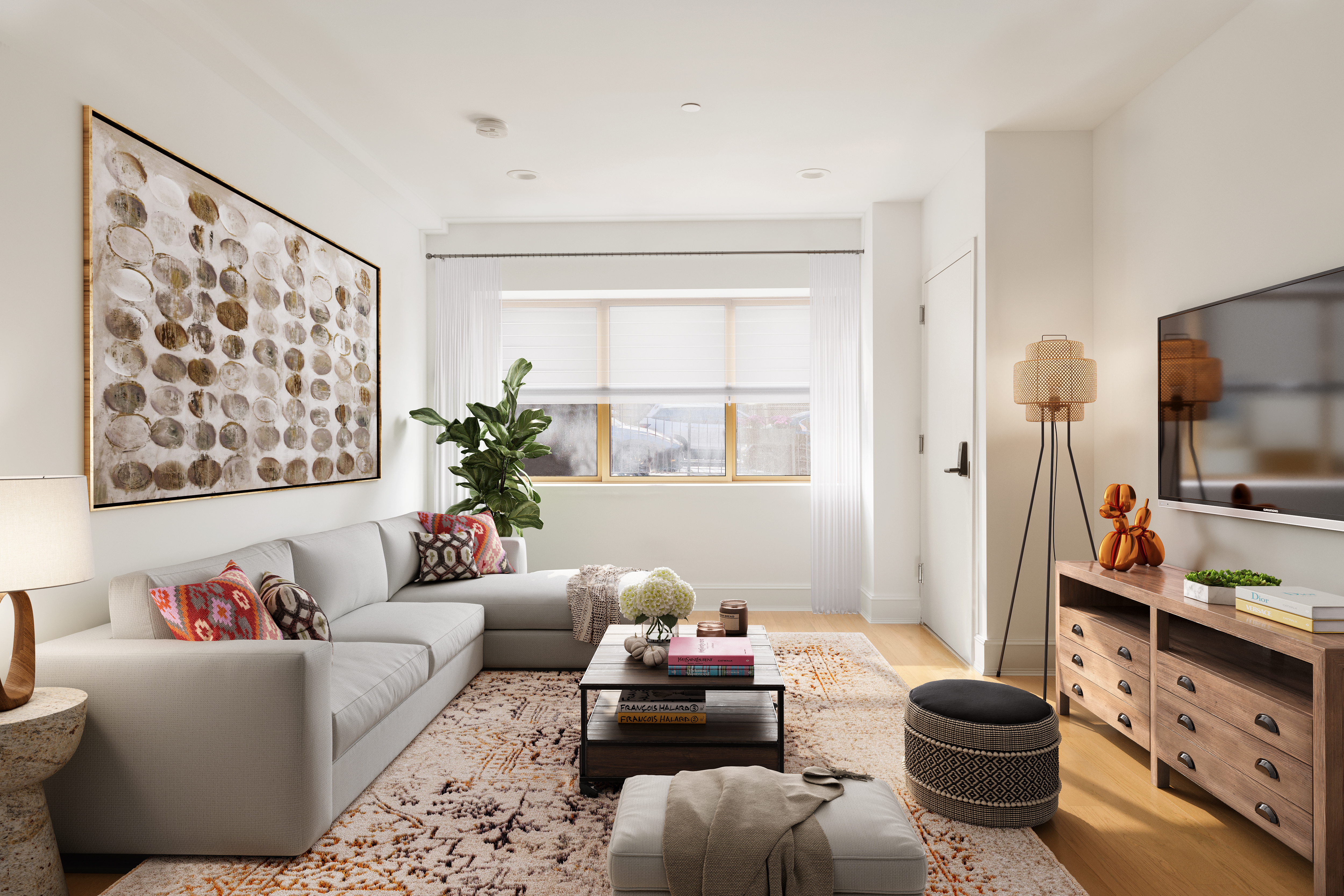 203 Halsey Street Brooklyn, NY 11216 - Photo 16 of 21 a living room with furniture and a large window