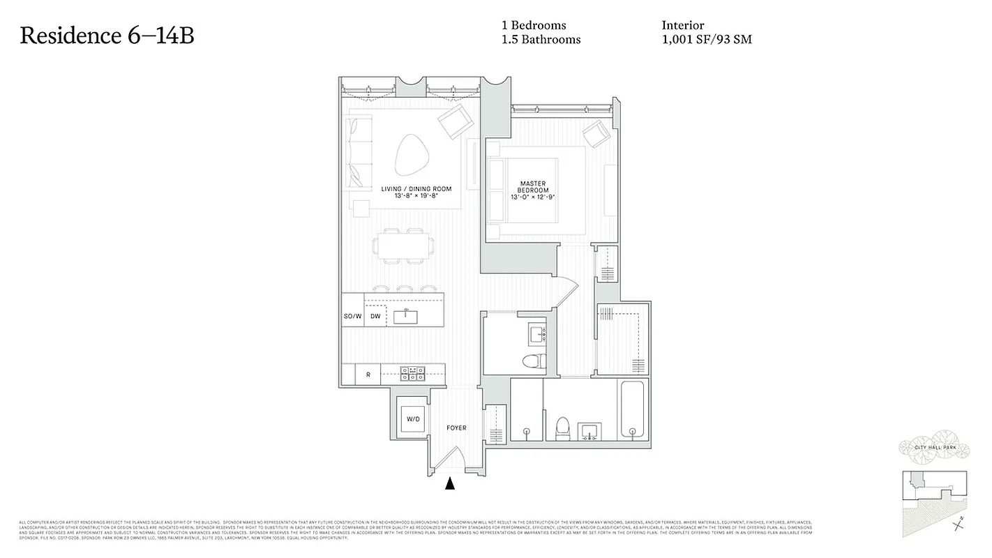 25 Park Row, Unit 11B Manhattan, NY 10038 - Photo 15 of 15 a picture of a floor plan
