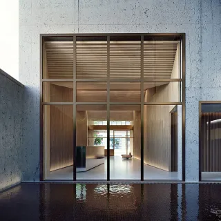 a view of a room with window