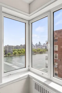a view of a glass door and a window