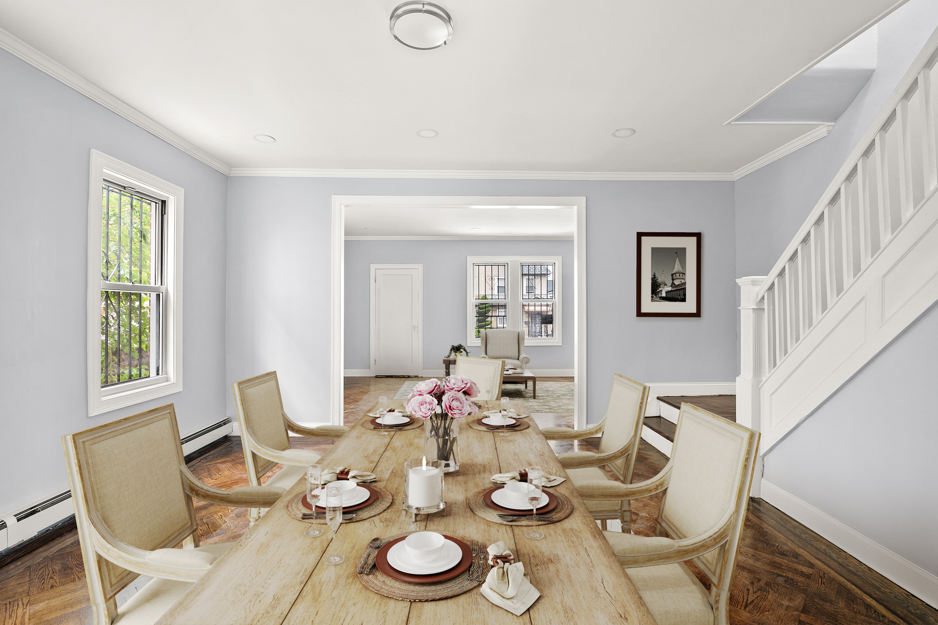 806 East 48th Street Brooklyn, NY 11203 - Photo 3 of 13 a view of a dining room with furniture window and wooden floor