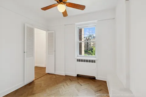 an empty room with window