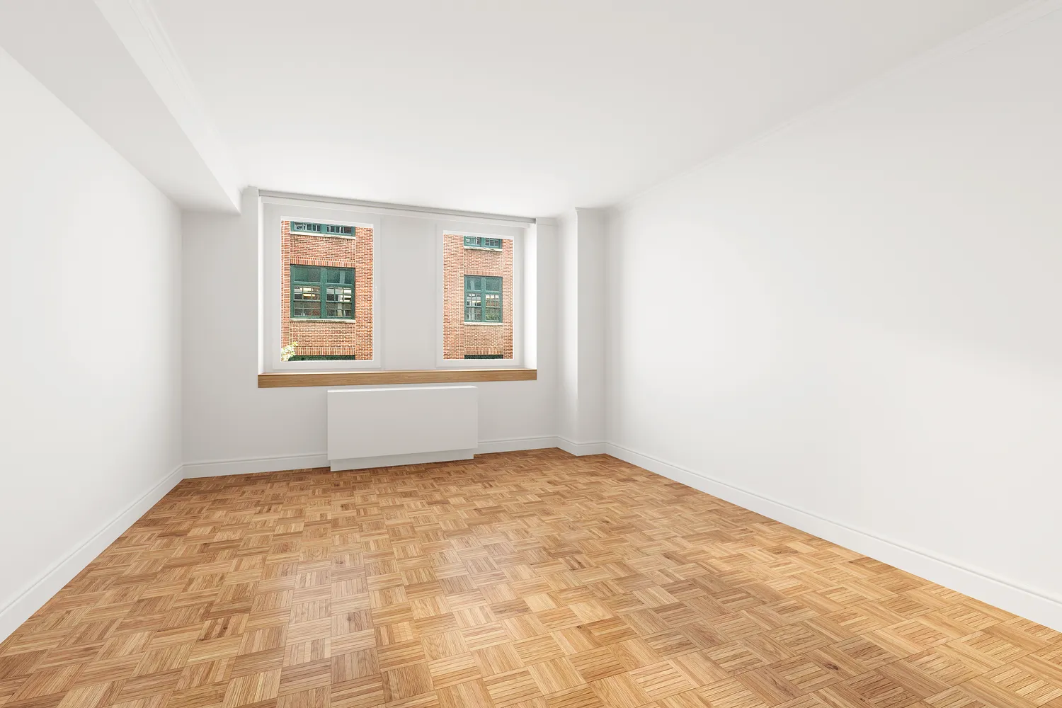 an empty room with a window