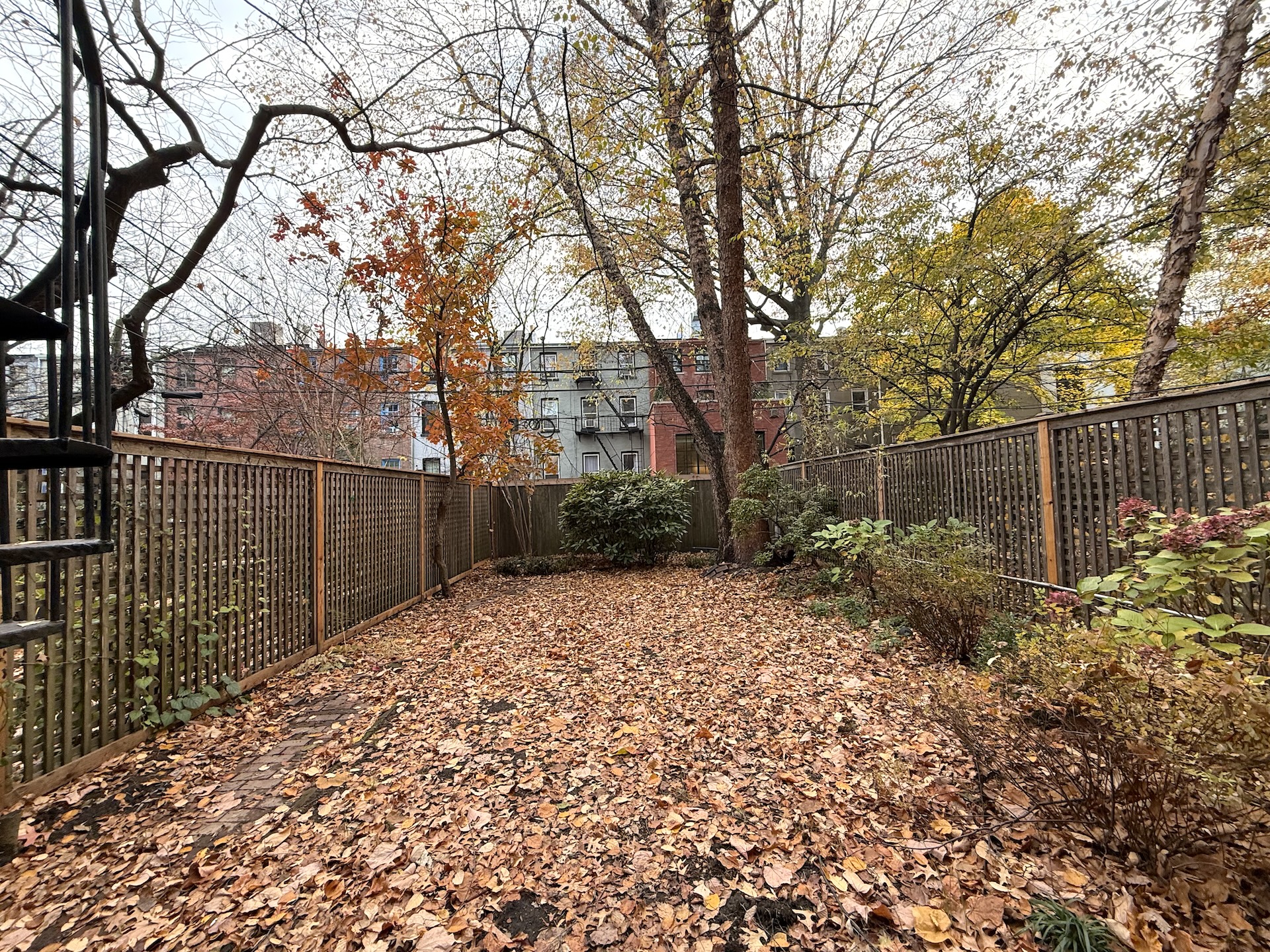 a view of backyard with green space