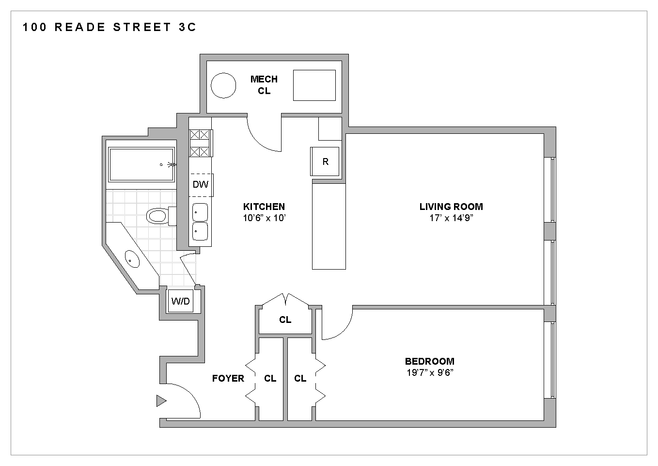 100 Reade Street, Unit 3C Manhattan, NY 10013 - Photo 9 of 9 a picture of a wall with a white wall and a white wall