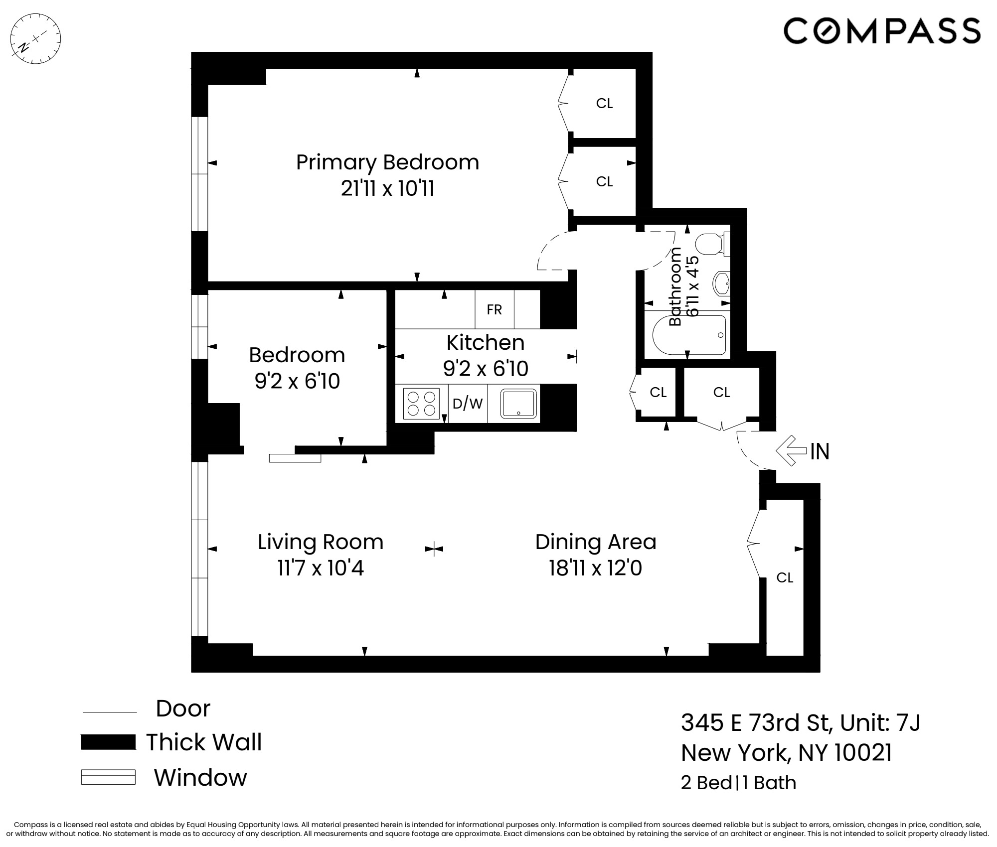 345 East 73rd Street, Unit 7J Manhattan, NY 10021 - Photo 13 of 13 a picture of a floor plan