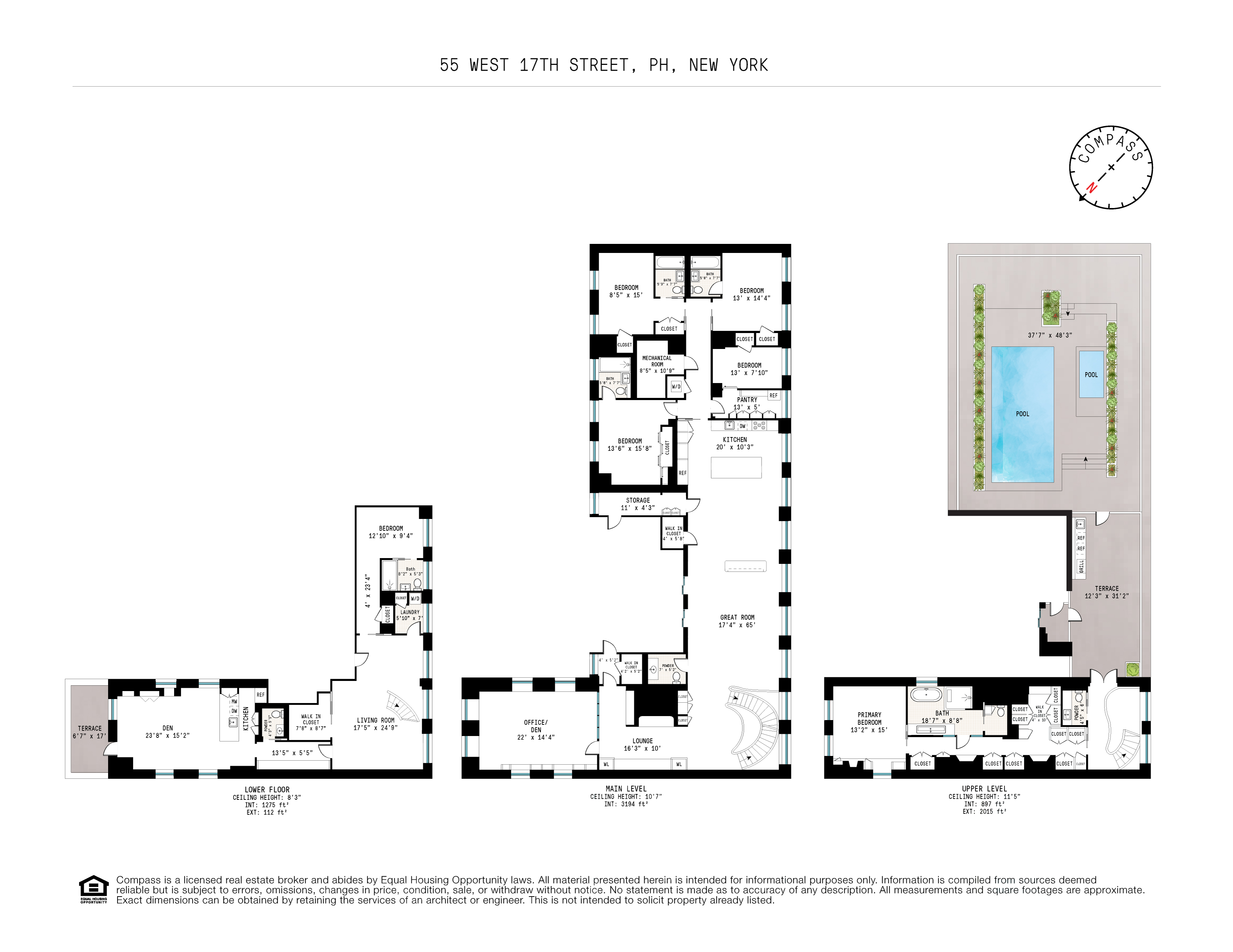 55 West 17th Street, Unit PH Manhattan, NY 10011 - Photo 33 of 36 a black and white photo of a living room