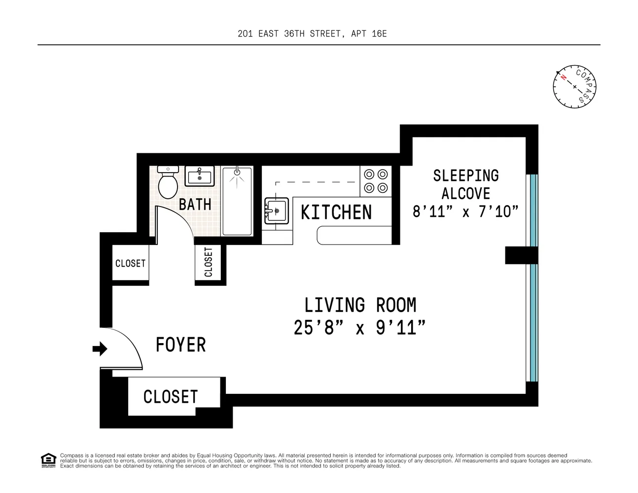 $625,000 | 201 East 36th Street, Unit 16E | Murray Hill