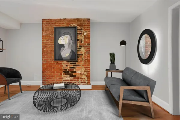 a bedroom with a bed and a mirror