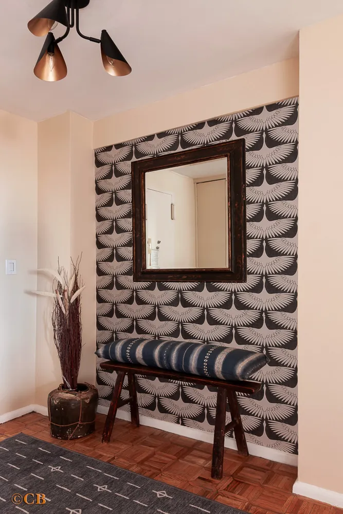 a view of entryway with wooden floor