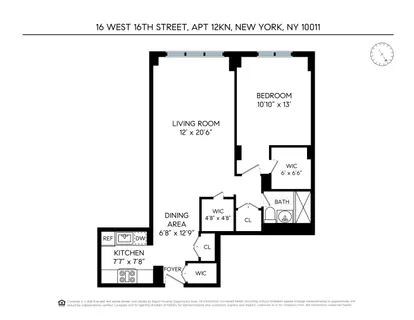 $1,100,000 | 16 West 16th Street, Unit 12KN | Flatiron