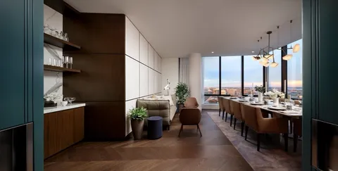 a view of a living room with furniture