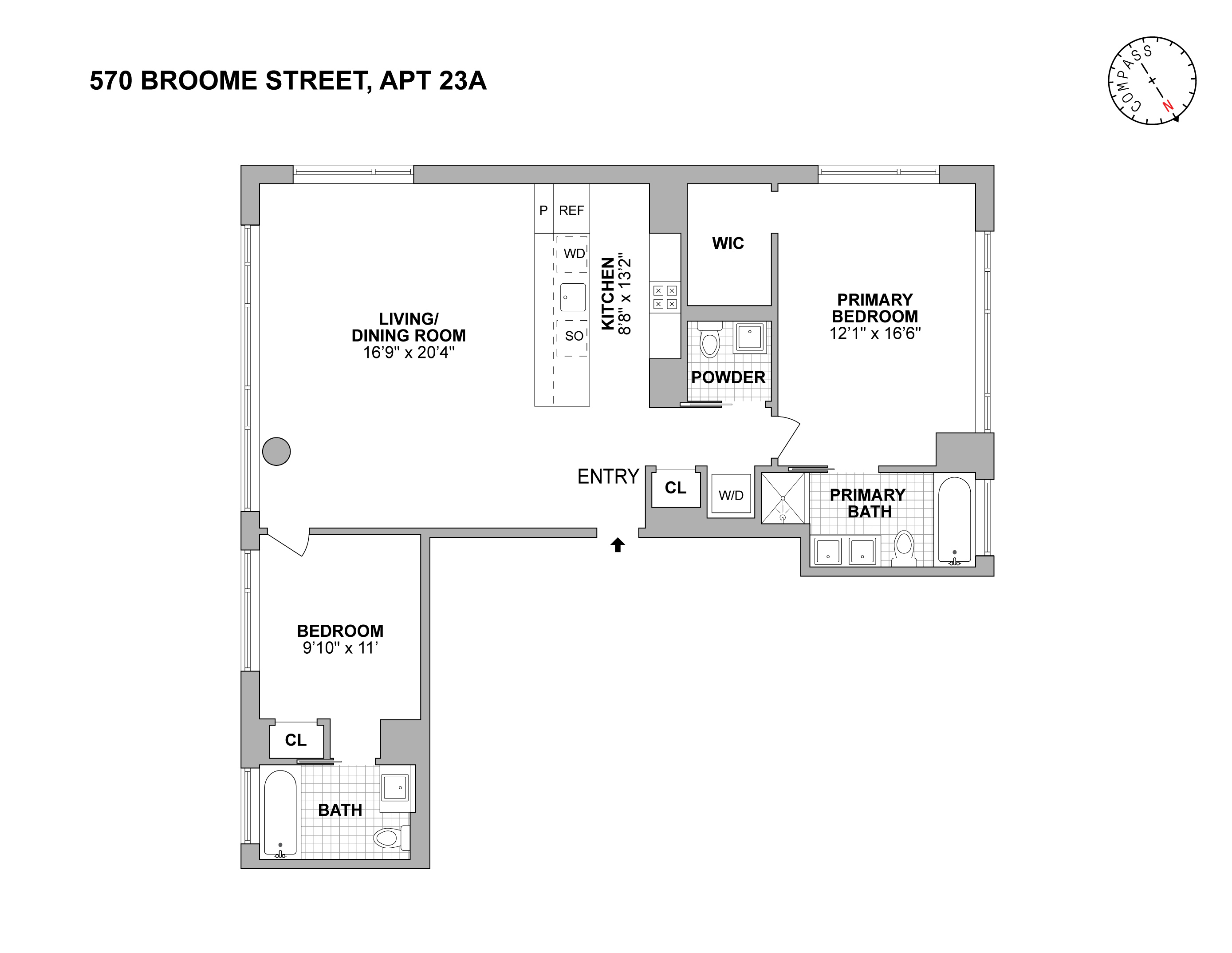 570 Broome Street, Unit 23A Manhattan, NY 10013 - Photo 13 of 13 a picture of a floor plan