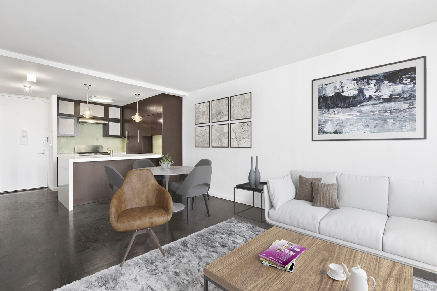 5 East 22nd Street, Unit 28M Manhattan, NY 10010 - Photo 4 of 11 a living room with furniture and a rug