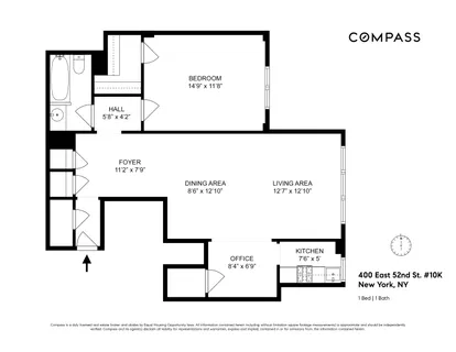 $495,000 | 400 East 52nd Street, Unit 10K | Midtown East