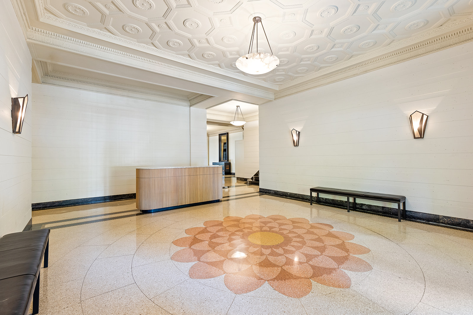 225 Eastern Parkway, Unit 6C Brooklyn, NY 11238 - Photo 11 of 12 a view of a livingroom with wooden floor and a chandelier