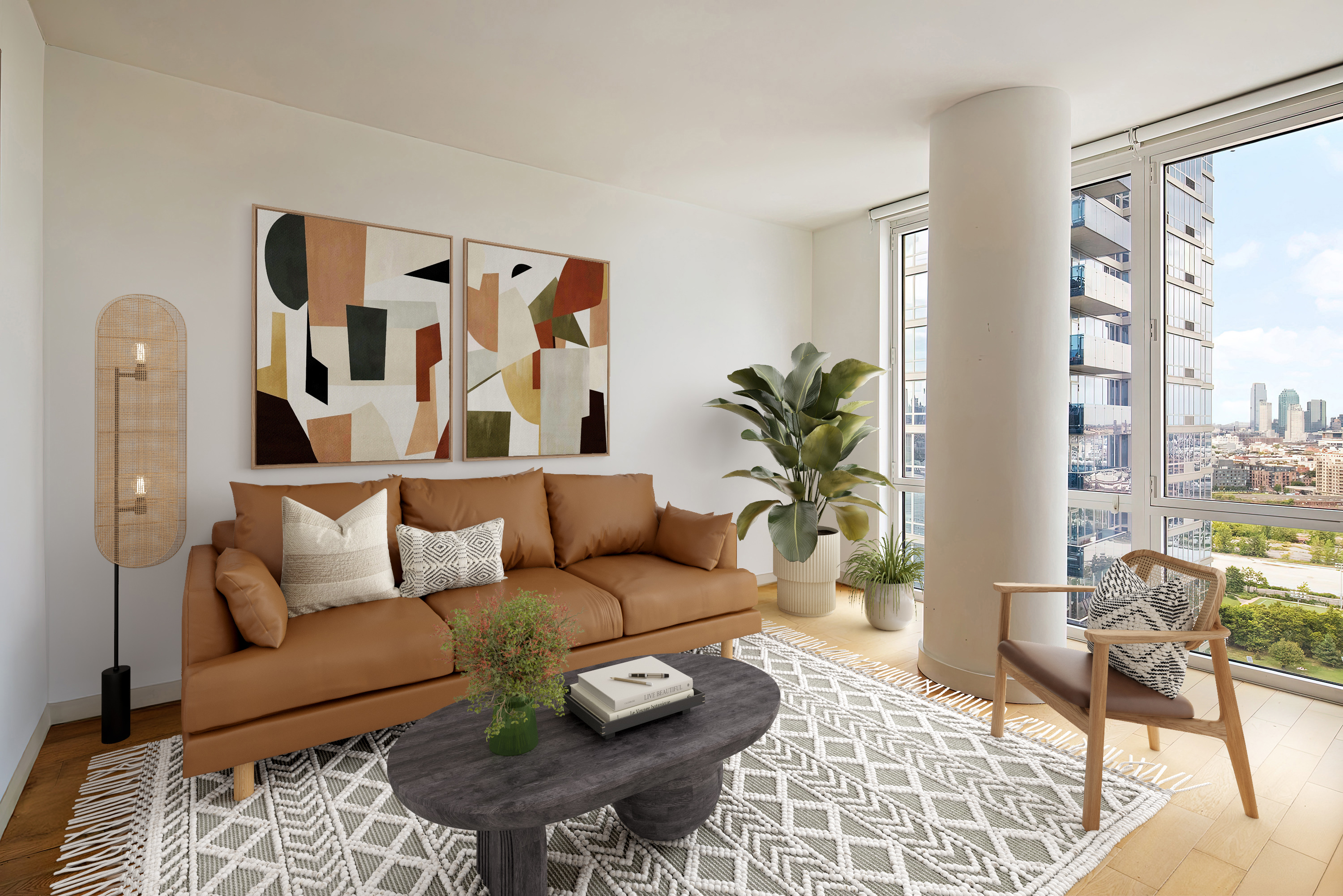 22 North 6th Street, Unit 24F Brooklyn, NY 11249 - Photo 1 of 16 a living room with furniture and wooden floor
