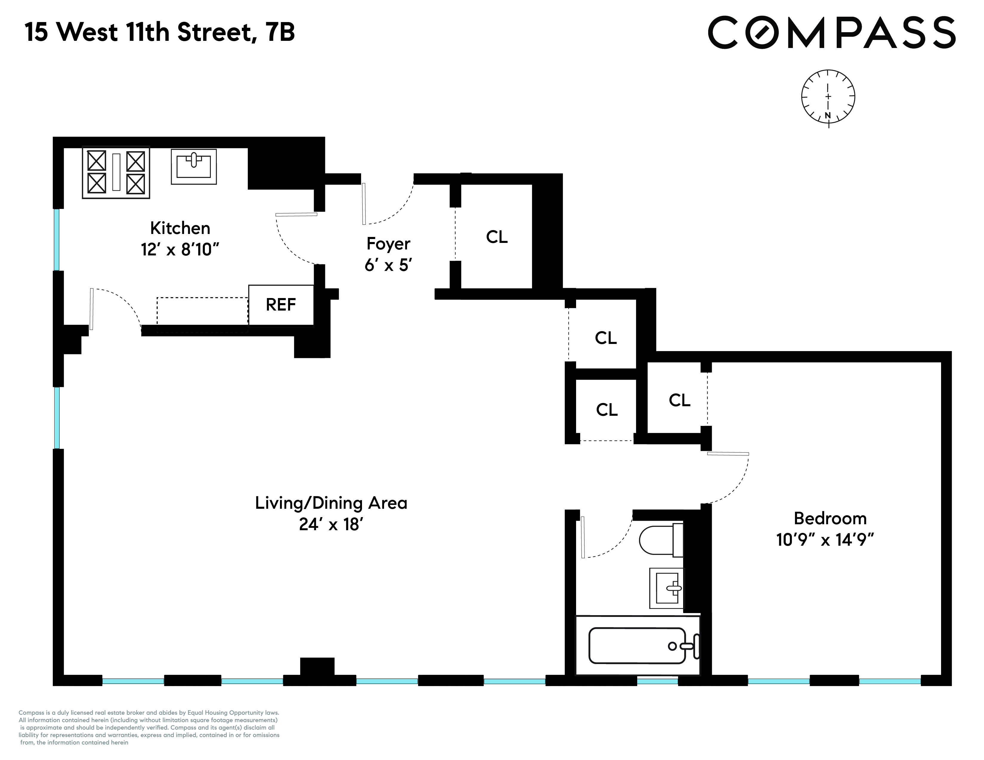 15 West 11th Street, Unit 7AB Manhattan, NY 10011 - Photo 7 of 8 a picture of a wall with a white bed