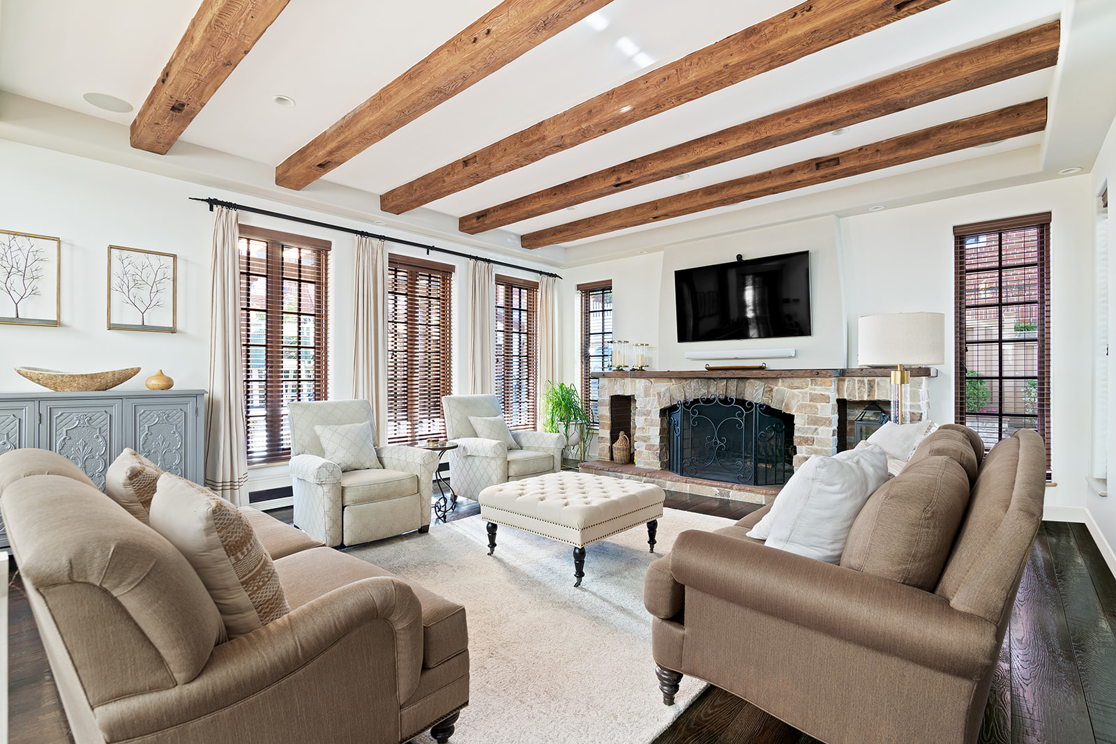 7921 Narrows Avenue Brooklyn, NY 11209 - Photo 6 of 42 a living room with furniture a fireplace and a flat screen tv