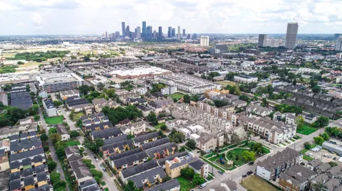 an aerial view of a city