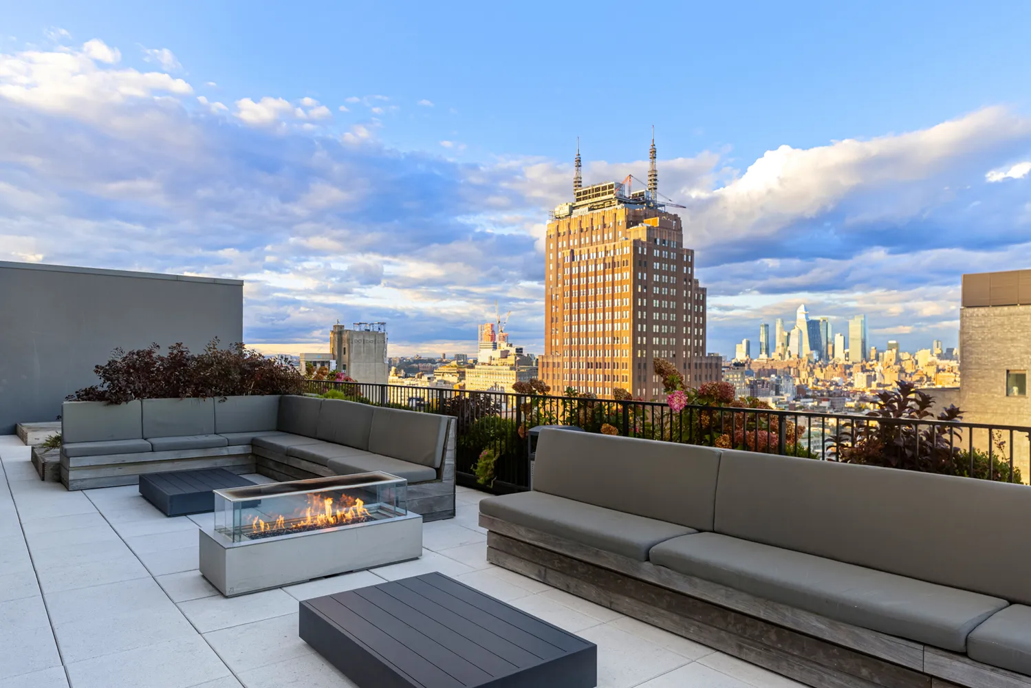 a terrace view with seating space
