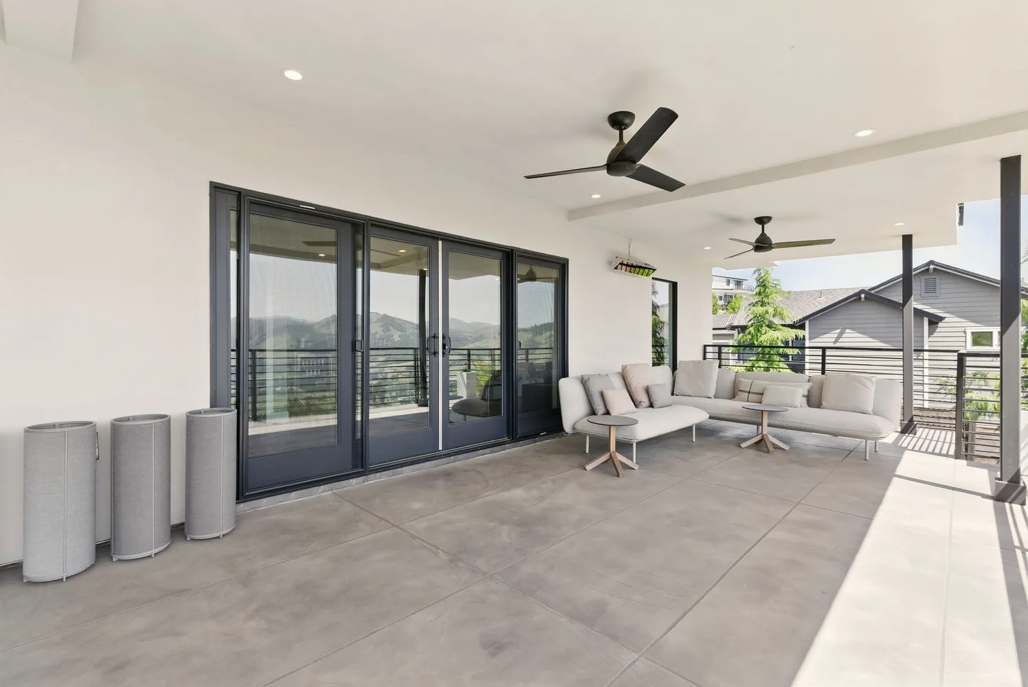 an aerial view of multiple house