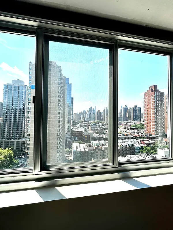 a view of a city from a window