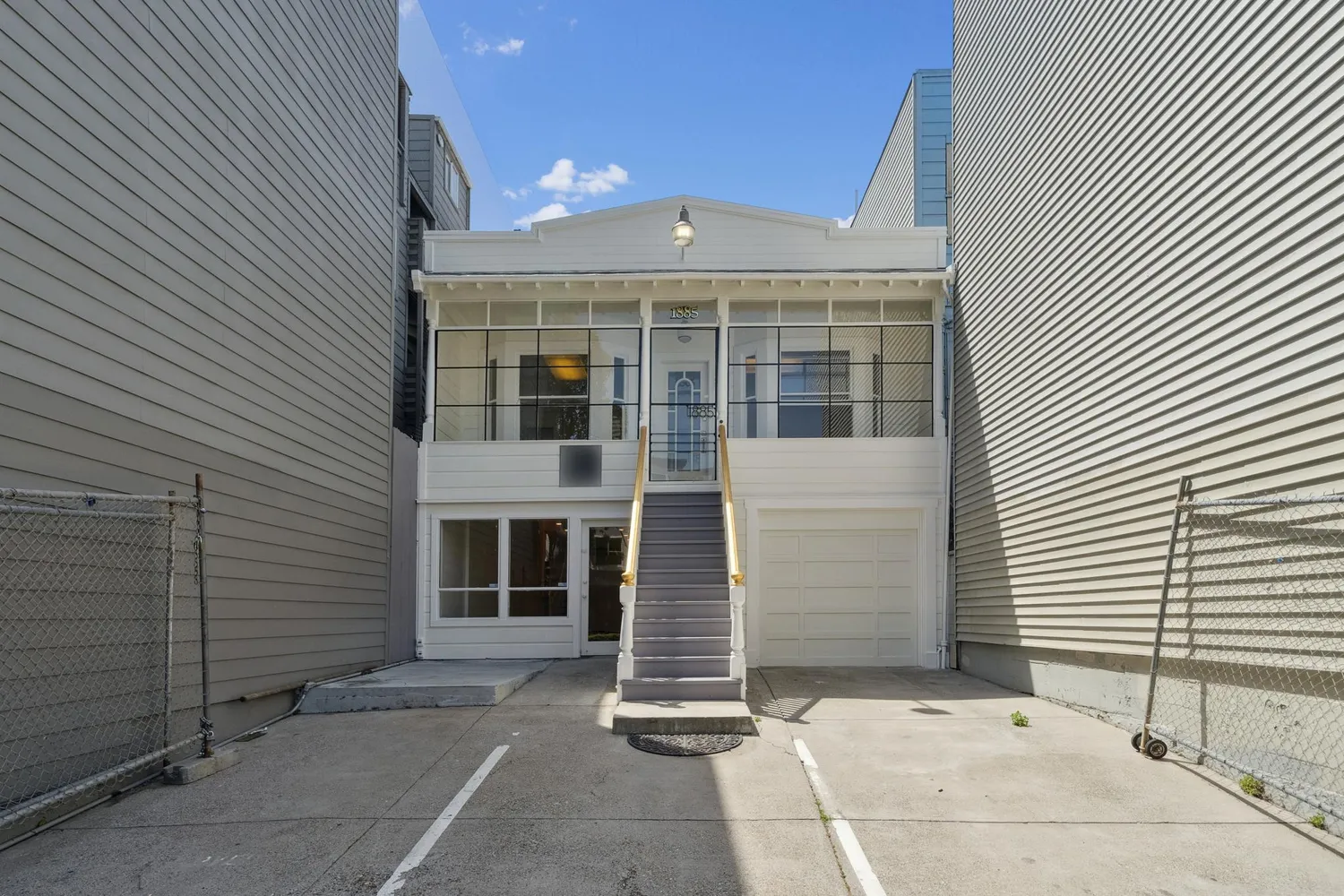 a view of an entryway with a door