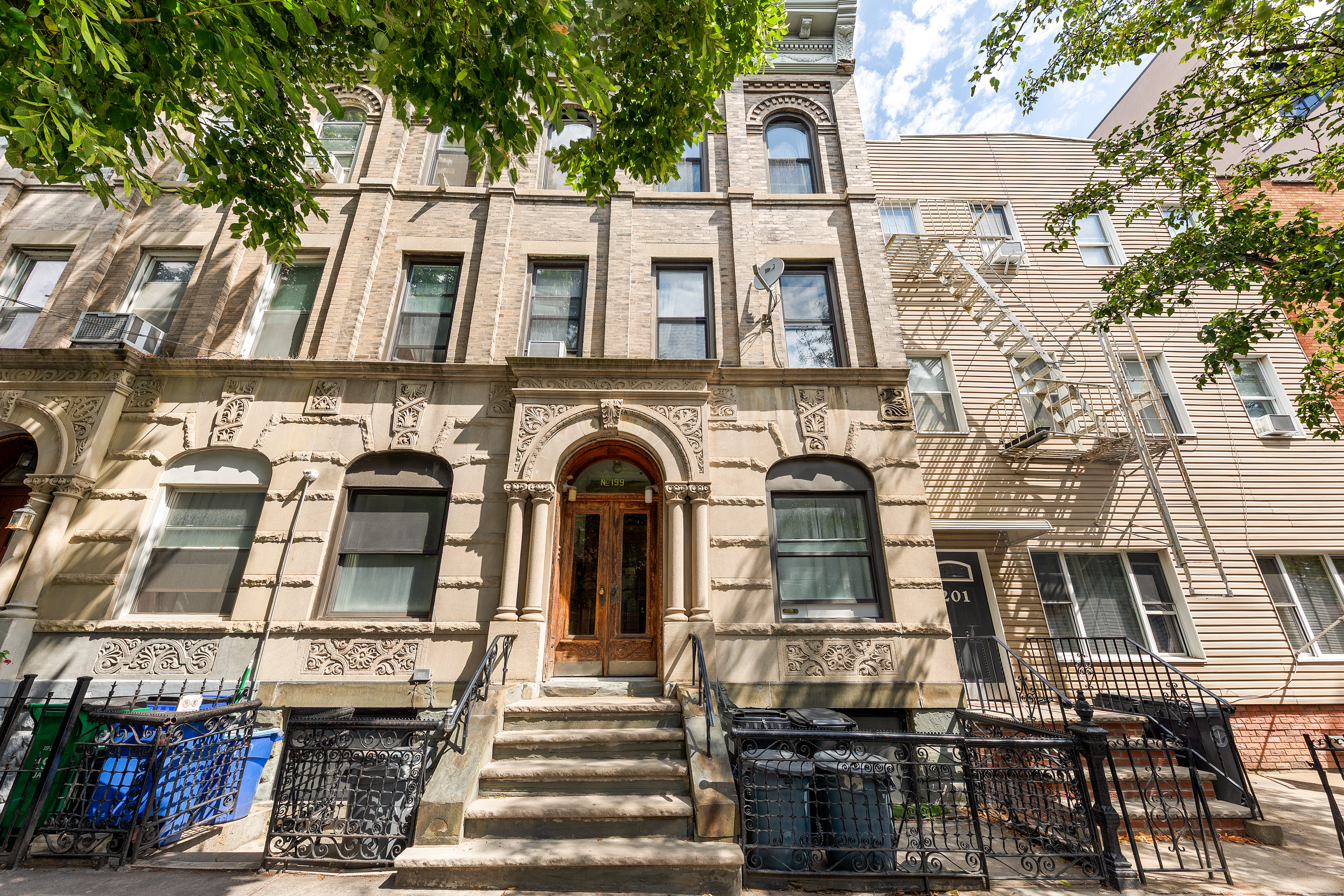 a front view of a building