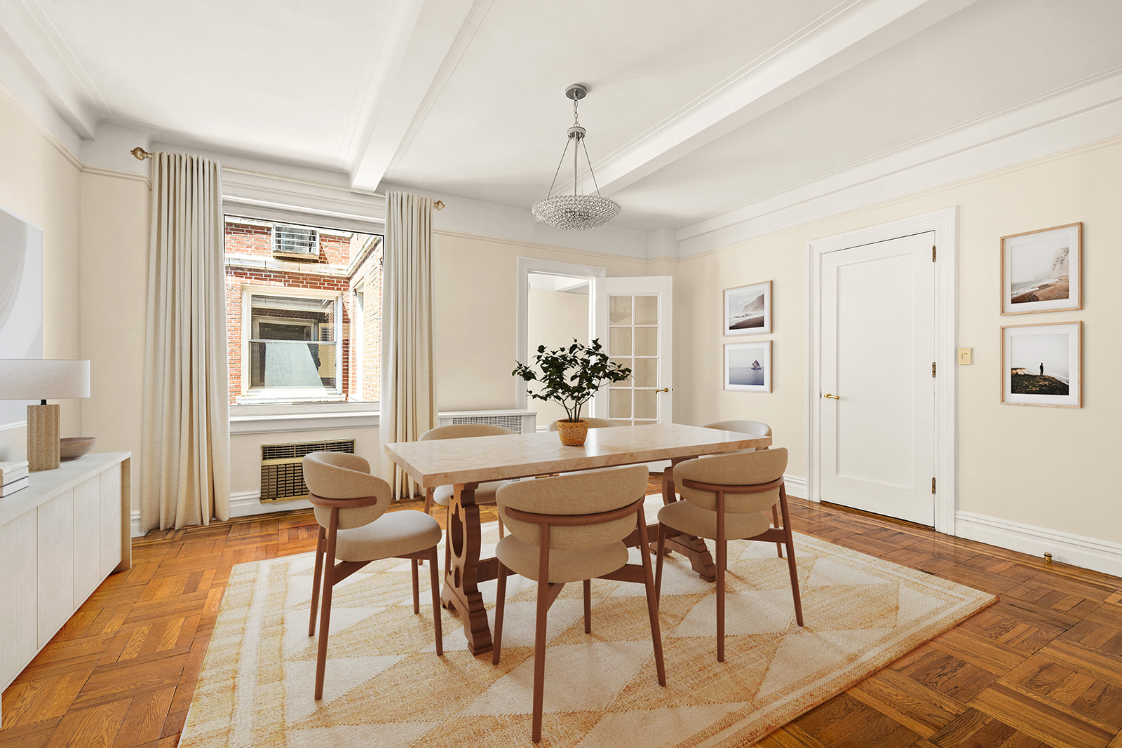 345 West 55th Street, Unit 8AB Manhattan, NY 10019 - Photo 2 of 14 a view of a a dining room with furniture window and wooden floor
