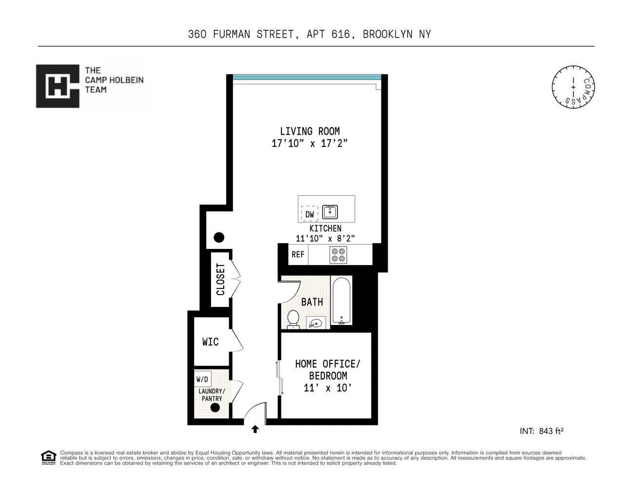 $5,650 | 360 Furman Street, Unit 616 | Brooklyn Heights