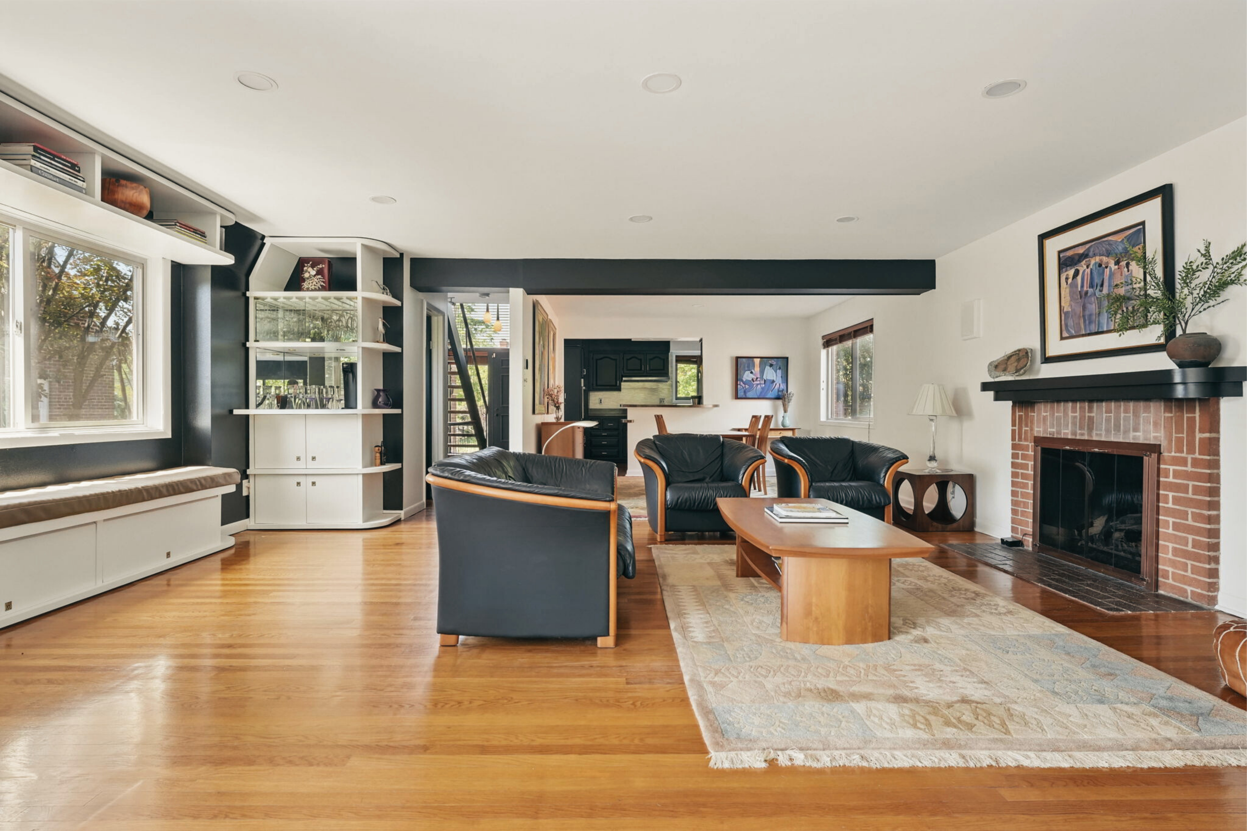 8003 16th Street Northwest Washington, DC 20012 - Photo 22 of 38 a living room with furniture and a fireplace