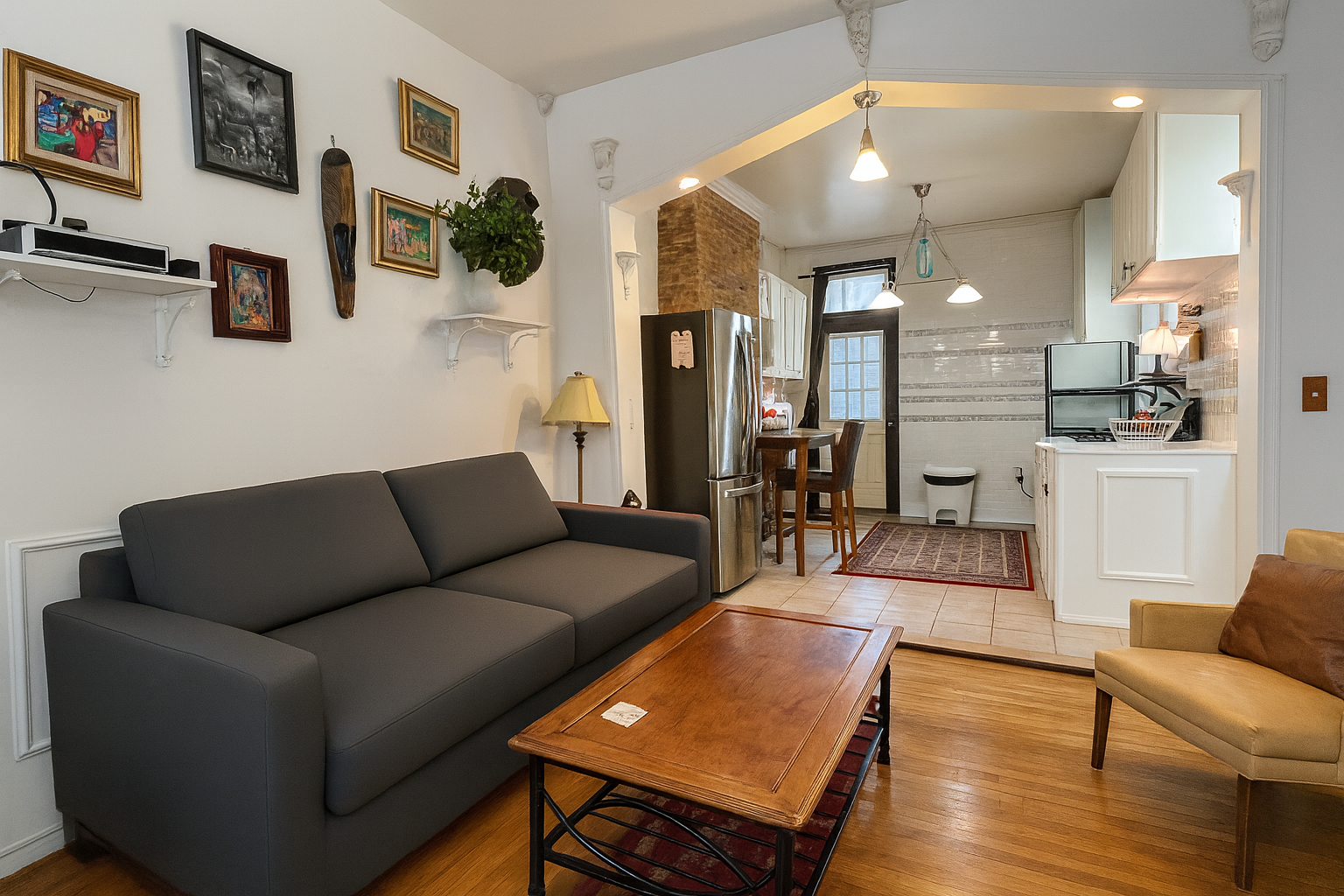 545 A Lafayette Avenue, Unit 2 Brooklyn, NY 11205 - Photo 4 of 7 a living room with furniture and wooden floor