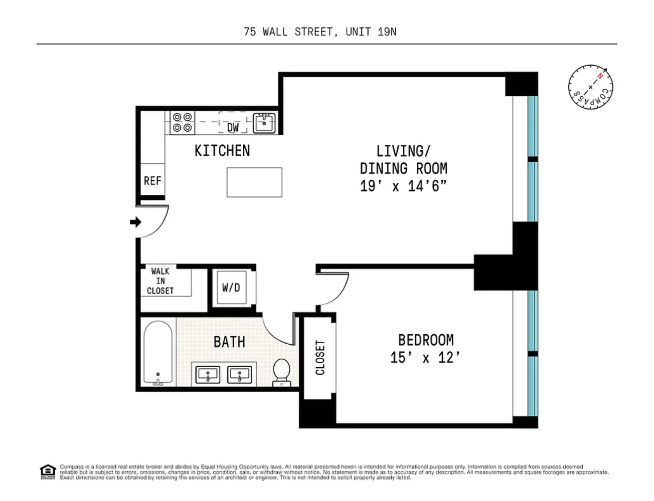 $5,500 | 75 Wall Street, Unit 19N | Financial District