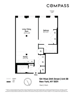 $1,650,000 | 124 West 24th Street, Unit 5B | Chelsea