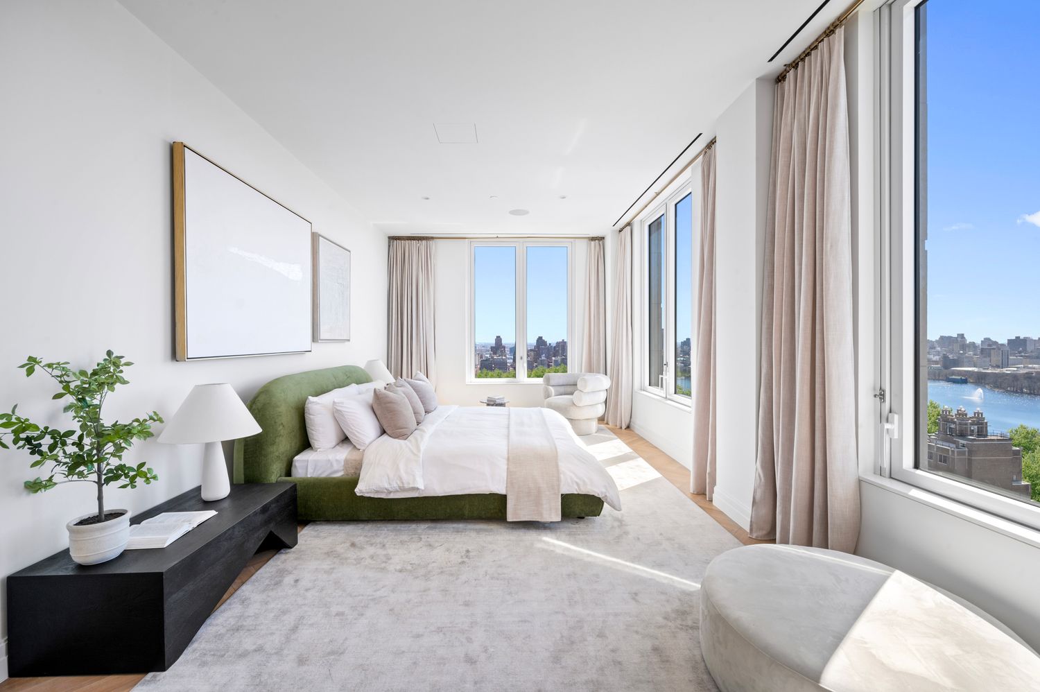 a bed room with a bed and a couch