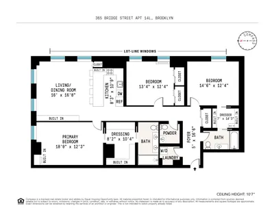$1,800,000 | 365 Bridge Street, Unit 14L | Downtown Brooklyn