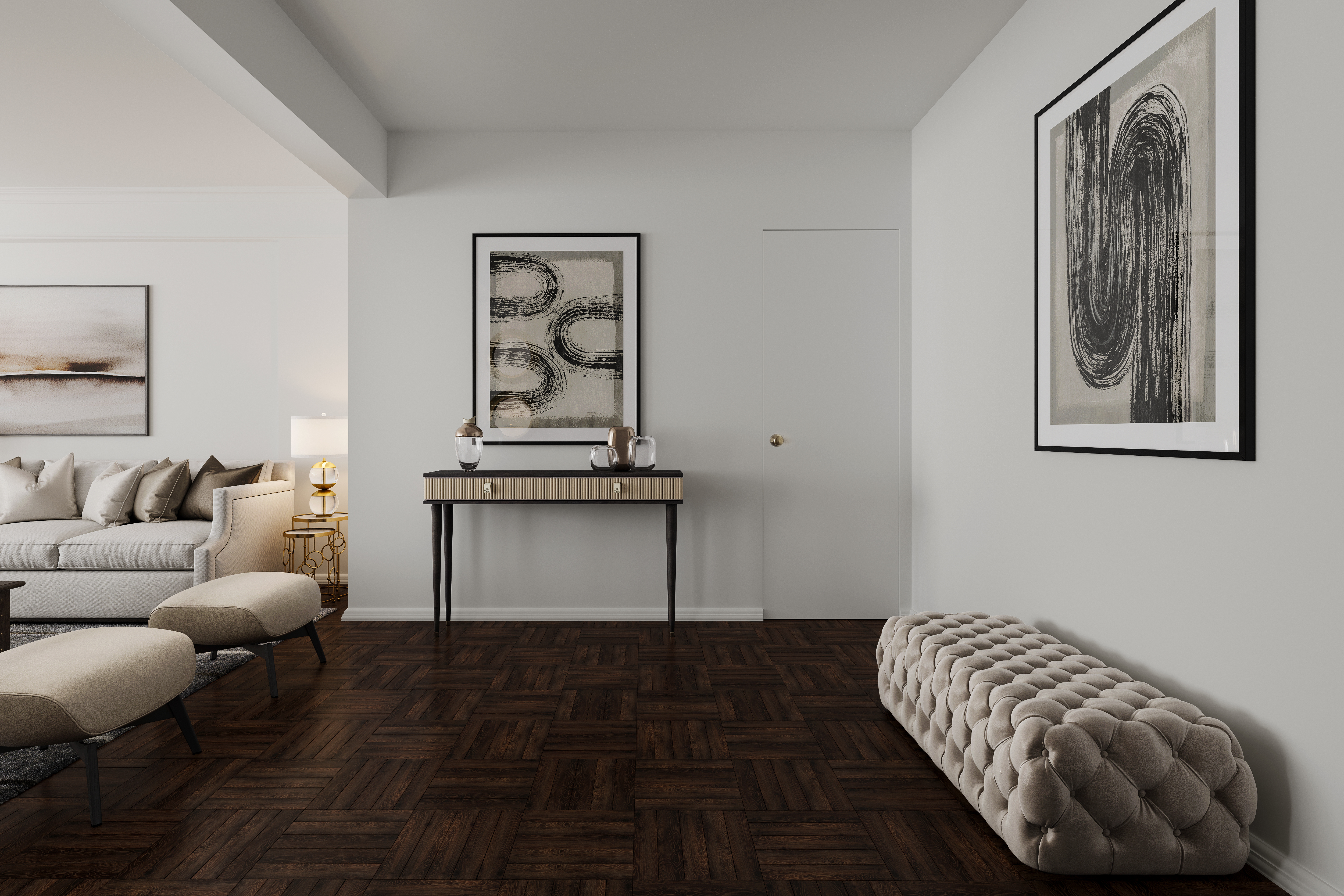 36 Sutton Place South, Unit 10B Manhattan, NY 10022 - Photo 3 of 16 a bedroom with a bed and a painting on the wall