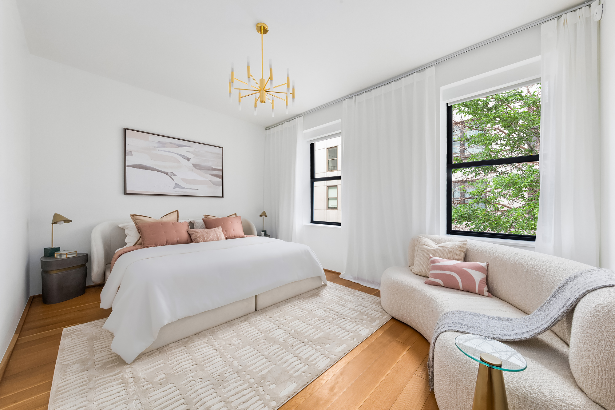 71 Reade Street, Unit 4D Manhattan, NY 10007 - Photo 8 of 15 a spacious bedroom with a bed and a window