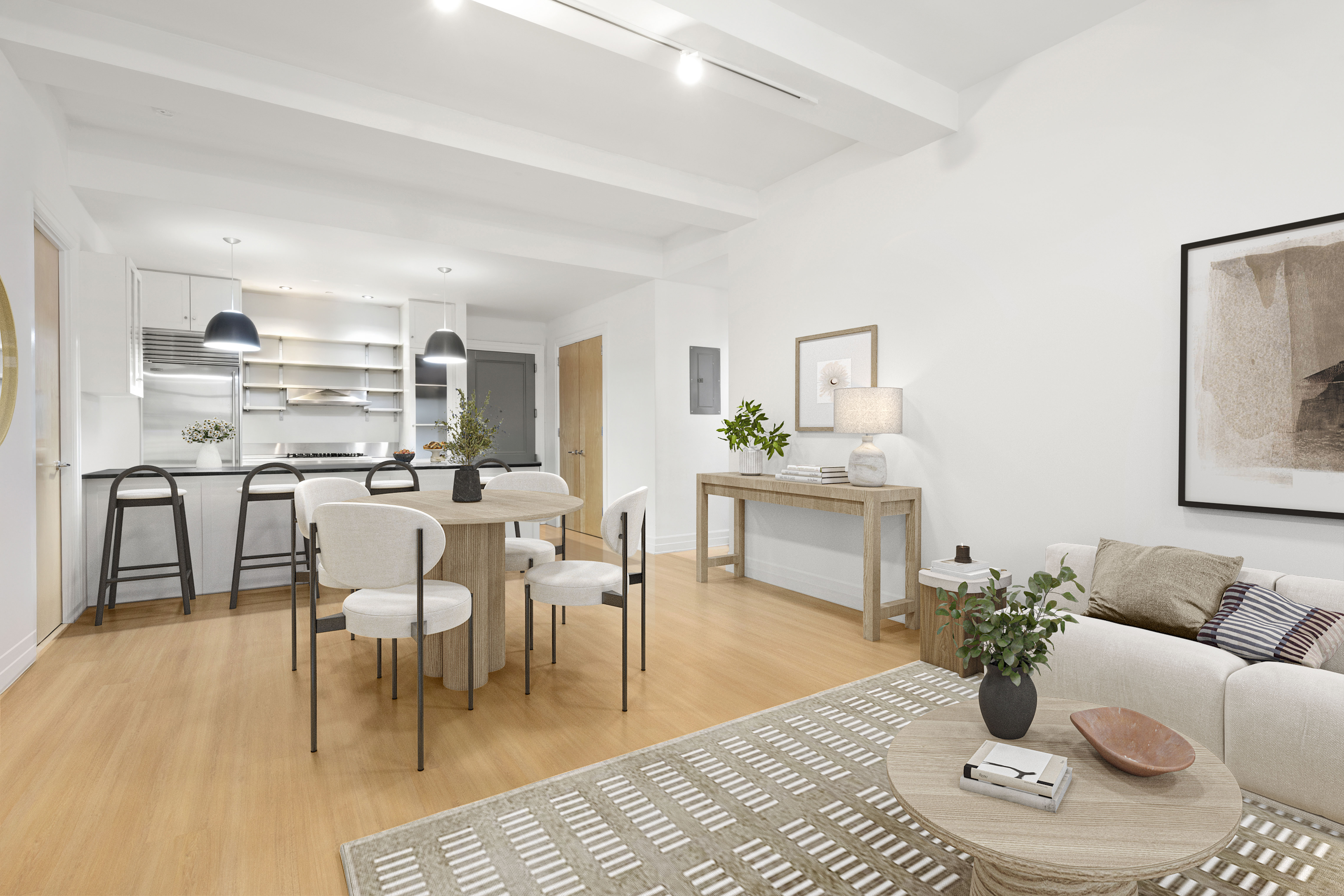 110 Livingston Street, Unit 7D Brooklyn, NY 11201 - Photo 2 of 13 a dining room with furniture and wooden floor