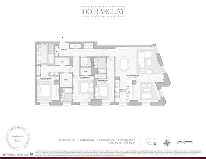 $3,950,000 | 100 Barclay Street, Unit 12L | TriBeCa
