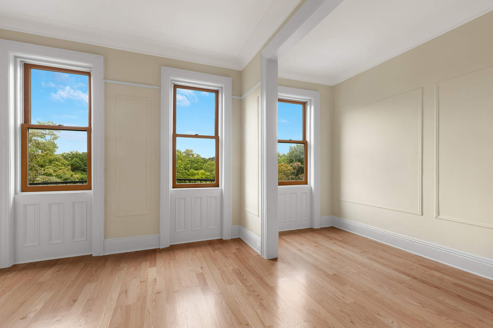 159 Prospect Park West, Unit 4 Brooklyn, NY 11215 - Photo 2 of 14 an empty room with wooden floor and windows