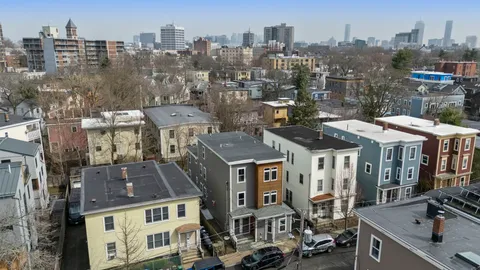 a view of a city that has tall buildings