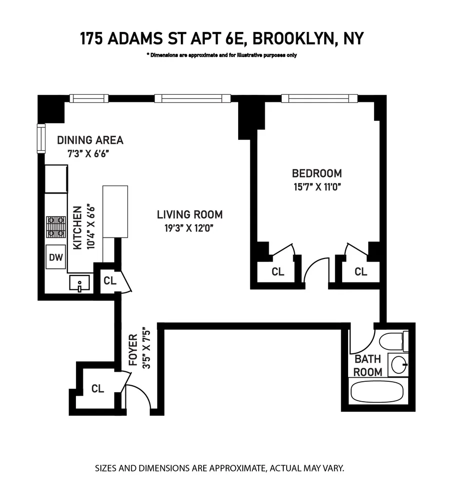 $520,000 | 175 Adams Street, Unit 6E | Downtown Brooklyn
