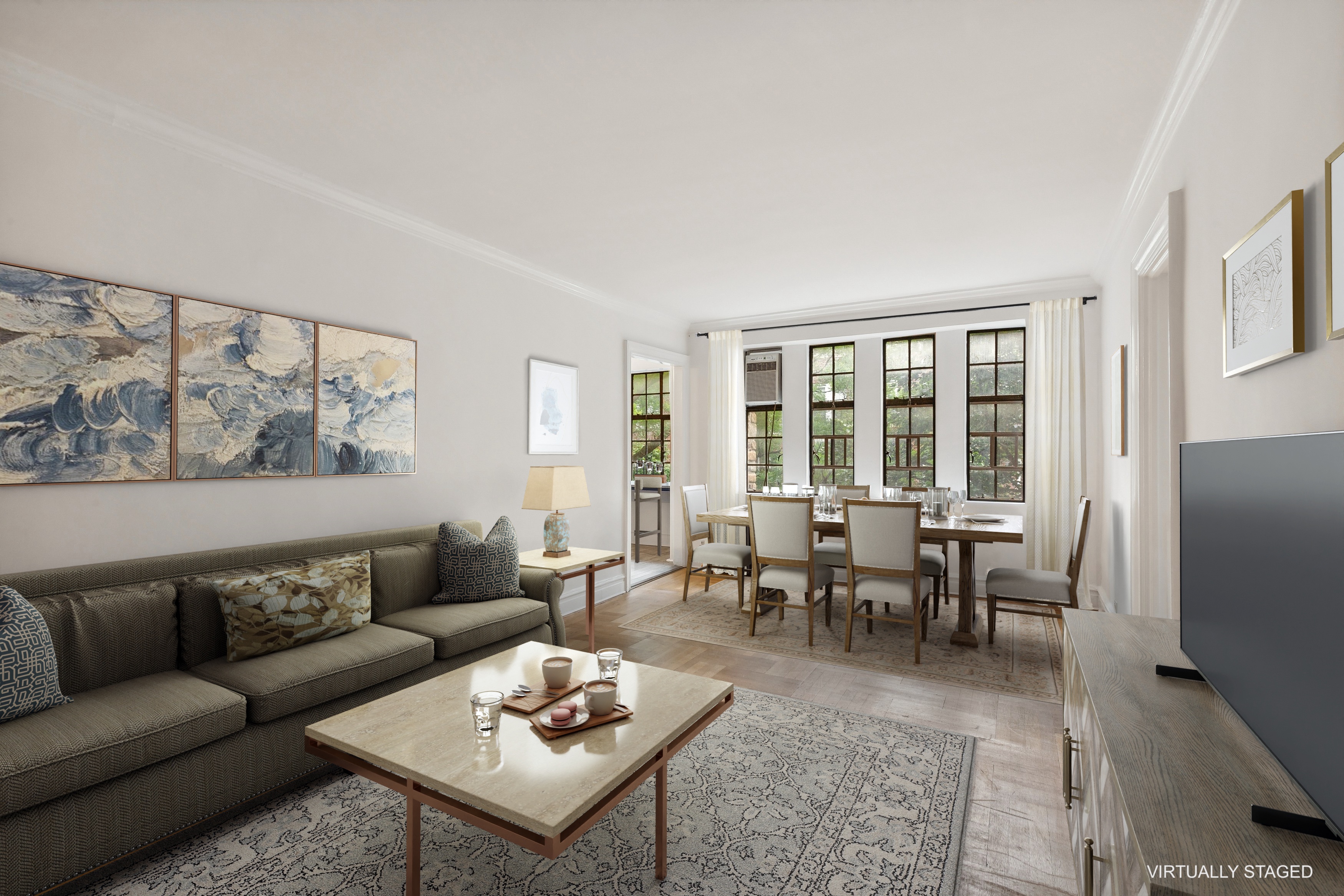 116 Pinehurst Avenue, Unit H32 Manhattan, NY 10033 - Photo 3 of 21 a living room with furniture large window and a table