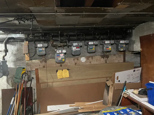 a close view of water heater room