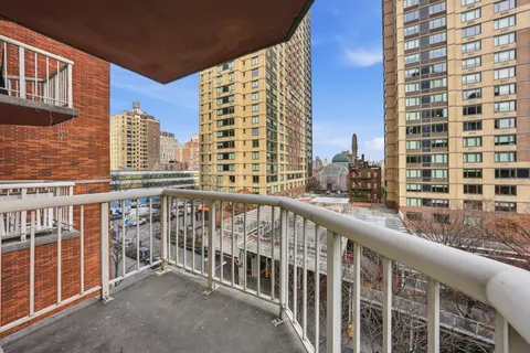 a view of city from a balcony